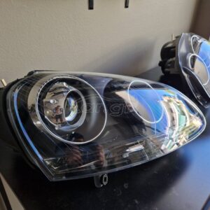 Μπροστινά Φανάρια Set Για Vw Golf V (5) 03-08 Projectors GTI / R32 Look Μαύρα H7/H7 Με Μοτέρ & E-Mark - Image 4